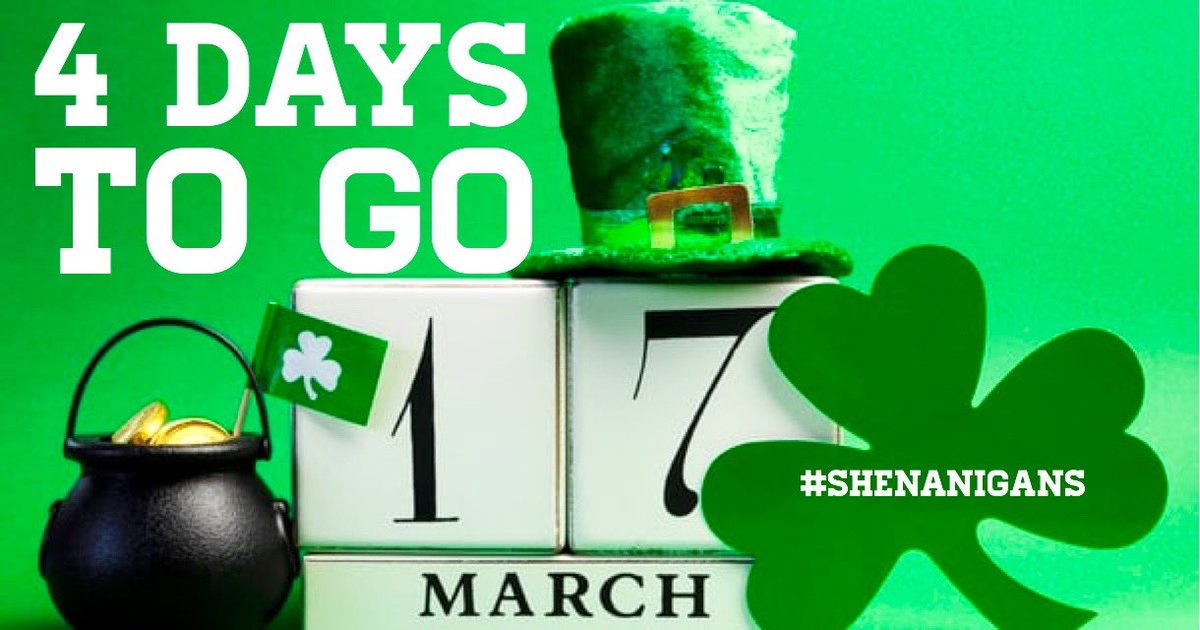 The Countdown is on...☘🎻🍴😉🎶

#StPaddysDay #FestivalWeekend #LiveMusic #TradSessions #Bands #GoodFood #EarlyDays #LateNights #Shenanigans