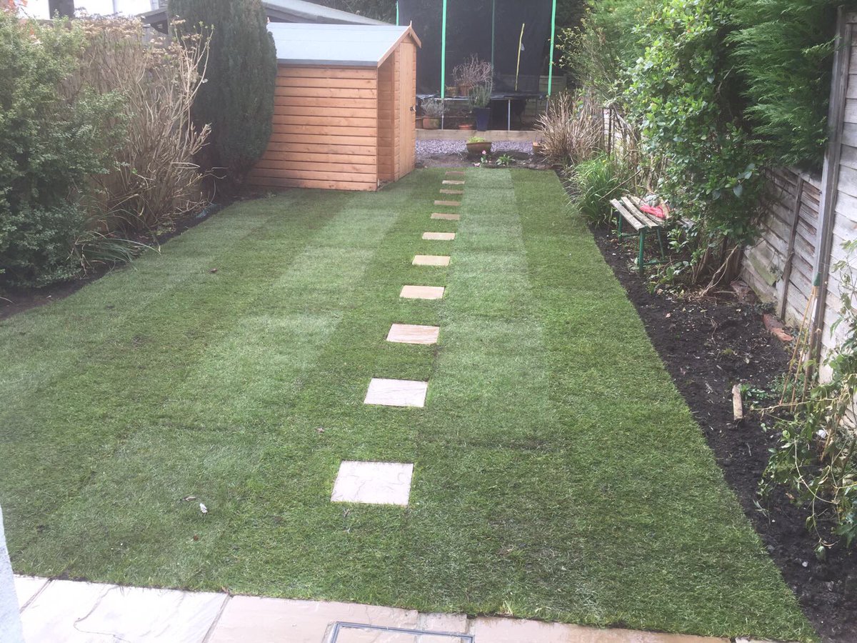 Ayelandscape's tweet photo. A small turfing job in #Dorking for a previous client-patio,shed, shed base installed by us last year. #ReturnClient #Surrey #SBSwinnershour https://t.co/Y3x45o0Hwt