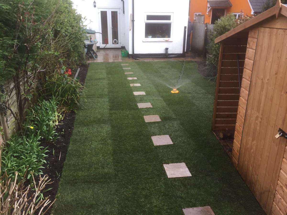 Ayelandscape's tweet photo. A small turfing job in #Dorking for a previous client-patio,shed, shed base installed by us last year. #ReturnClient #Surrey #SBSwinnershour https://t.co/Y3x45o0Hwt