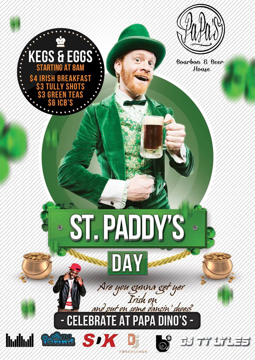 SharifDKingShow's tweet photo. I will be hosting alongside my #TriStateInvasion Brother @iGrind365 at #PapaDinos in #Florence #Kentucky #TriStateKingin for #StPatricksDay https://t.co/eYoo7ADMdN
