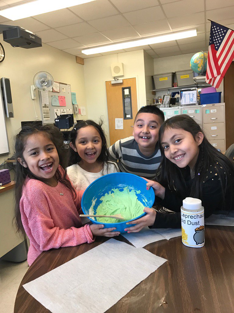 Making "Lucky Leprechaun Play Dough" elicits lots of smiles and language!! 🍀