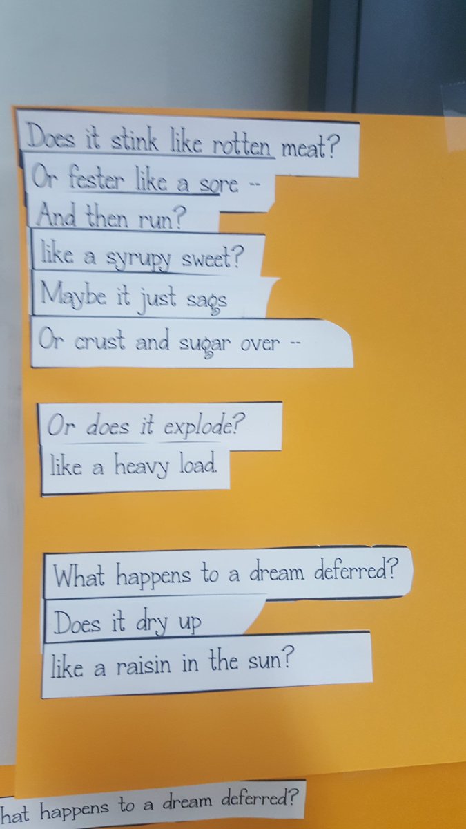 So much fun today rearranging #DreamDeffered  #LangstonHughes to create more personal meaning #poetry #harlem