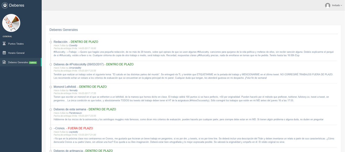 Hemos añadido al menú una opción en la que se recopilan todos los deberes mandados por todos los profesores. (Idea: <a href="/Susysuis/">Susanna Lovegood</a>)