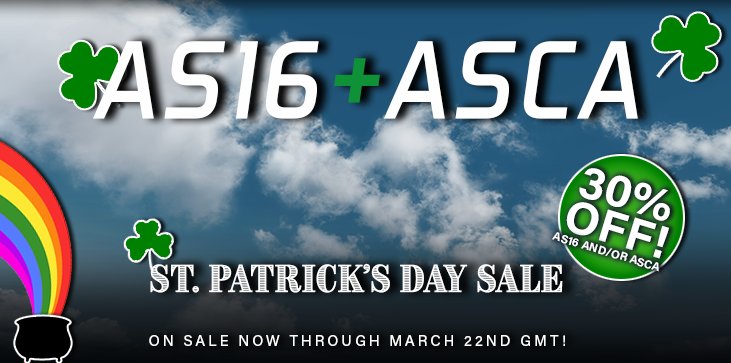 St. Patrick’s Day Sale for AS16+ ASCA is now live. Both AS16 and ASCA are 30% off through March 22nd, 2017 GMT.
hifisimtech.com/st-patricks-da…