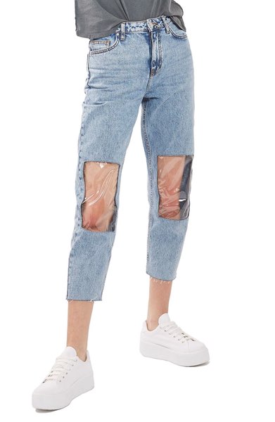 Topshop Clear-Knee Mom Jeans | POPSUGAR Fashion
