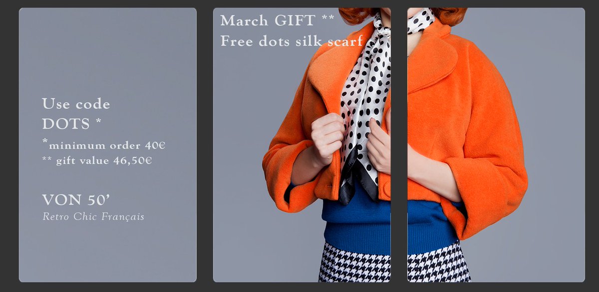 VON50s's tweet photo. In march, the #polkadots silk scarf is a gift! Use code DOTS in your cart, only at https://t.co/f8pxVmKtQp https://t.co/yPxRlZz5IN