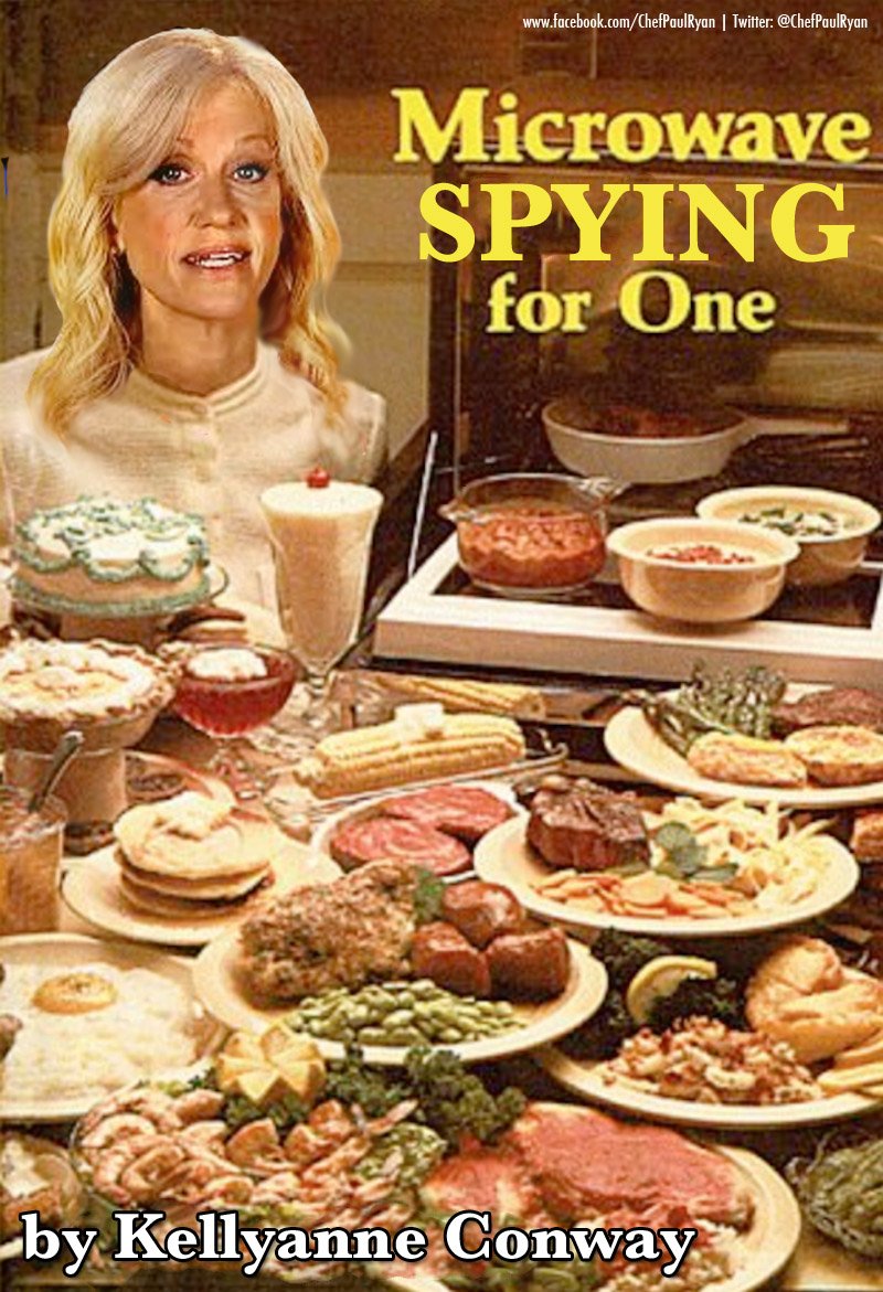 ChefPaulRyan's tweet photo. My pal @KellyannePolls works magic with #microwaves! #KellyanneConway #SpyMicrowave #deepstate #unpresidented https://t.co/r0nNyfDmCB