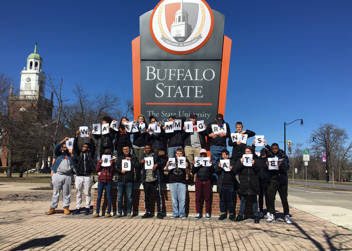 stylingamanda's tweet photo. Together we stand. We are all different but #WeAreAllImmigrants. #YouAreWelcomeHere @buffalostate https://t.co/robLZizX7d
