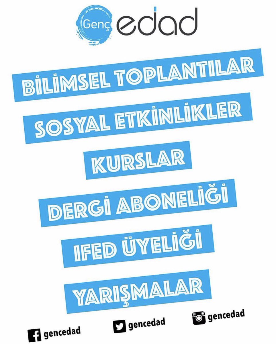 Üye olmak için "edad.org.tr/genc-edad" adresini ziyaret edip üyelik formunu doldurmanız ve 80 €'luk üyelik aidatını yatırmanız yeterlidir😊