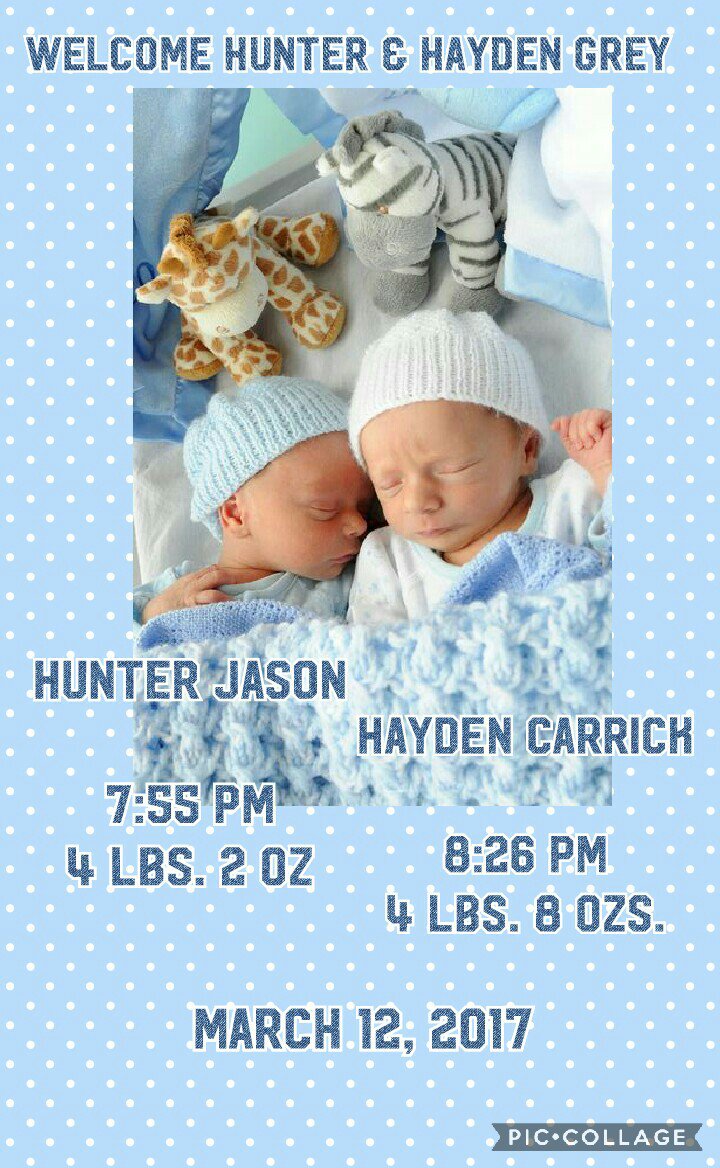 Congratulations to <a href="/HisRoseAna/">🌹Anastasia Rose Grey🌹 #ParodyFake</a> and <a href="/HerFiftyCG/">Christian Grey #ParodyAccount</a> on the birth of their sons Hunter Jason and Hayden Carrick Grey.