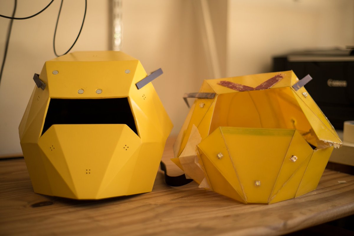 maxiborga's tweet photo. finished the electronics for @NandoSarmiento's new #ToughCoded mask. It will premiere at @sxsw in a couple of days! https://t.co/WKaQ69Q96p