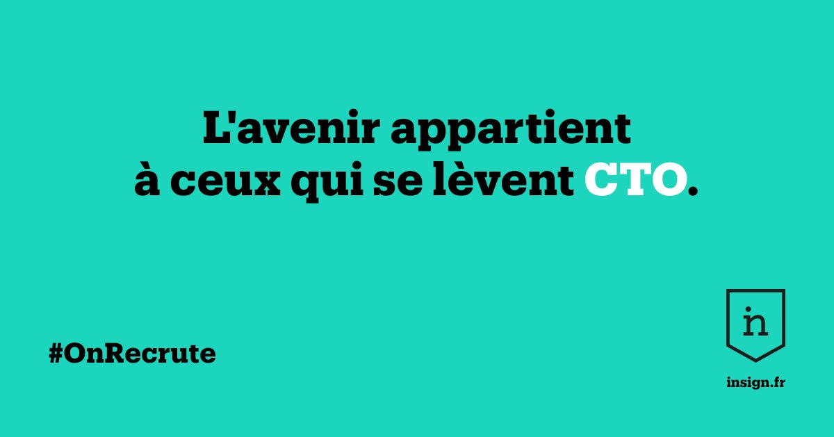 Agence_Insign's tweet photo. On recrute #Job #recrutement #CTO https://t.co/3dF4bheynR https://t.co/gN3IEPl2GS