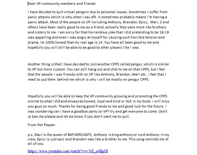 HotPepper54CP's tweet photo. My statement about VP https://t.co/RaTrL3xbYR