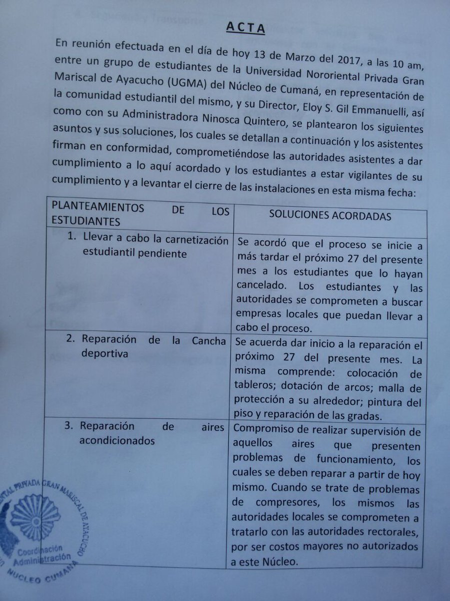 HablameSodja's tweet photo. #DialogoUGMA Eloy Gil y Movimientos Estudiantiles Ugmista de Cumaná llegaron a Acuerdo con los problemas que tenia dicha casa de estudio! https://t.co/KszaJCoDEL