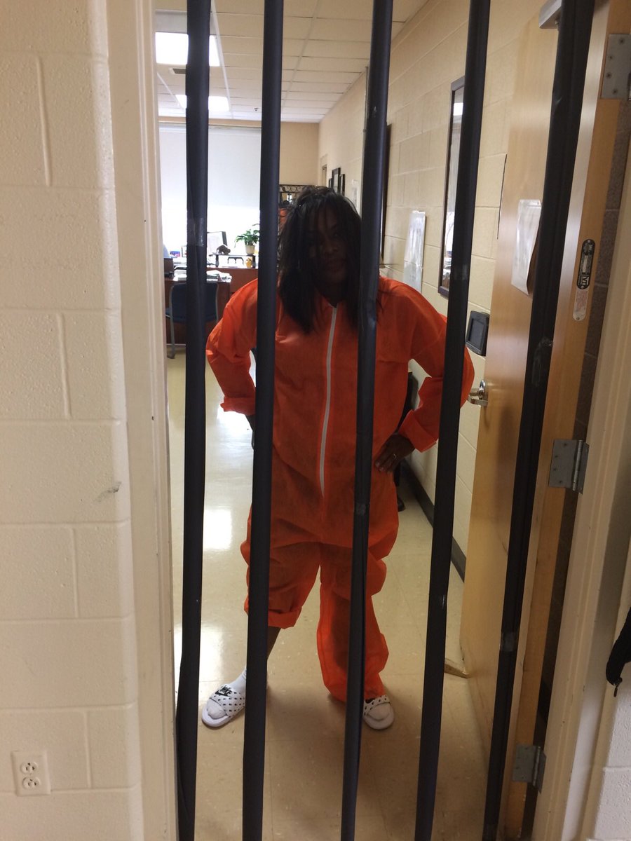 CounselorNbmp's tweet photo. Dr. Northington locked down for a good cause! #studentcouncilactivity @MNPScounselors @NeelysBendMP https://t.co/B0jMc68kaq