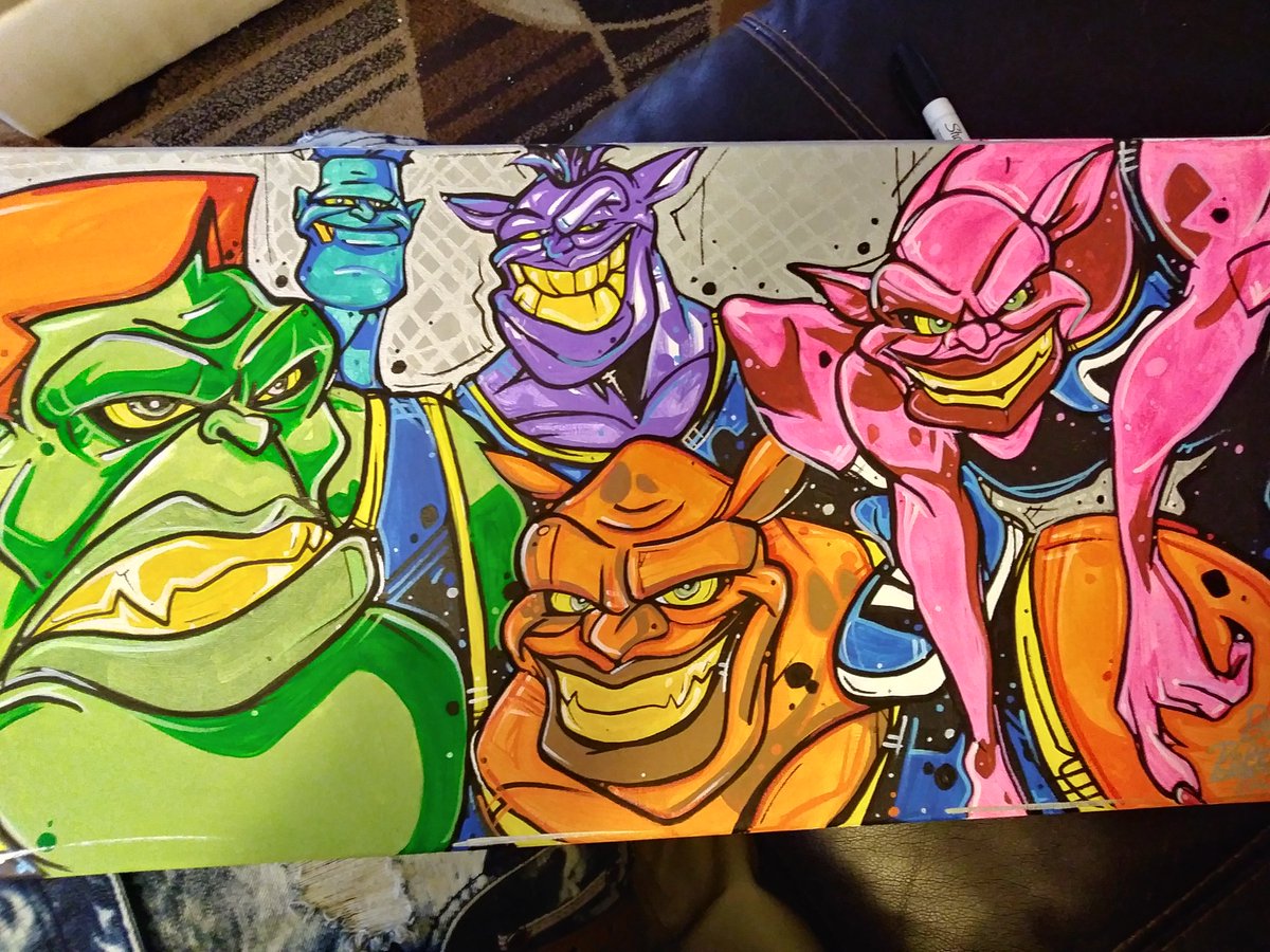 ipaintevrythng's tweet photo. Painted this dope canvas of the Spacejam Monstars!! #sneakerfreak #jordan #ipainteverything https://t.co/0fDzhBuBIr