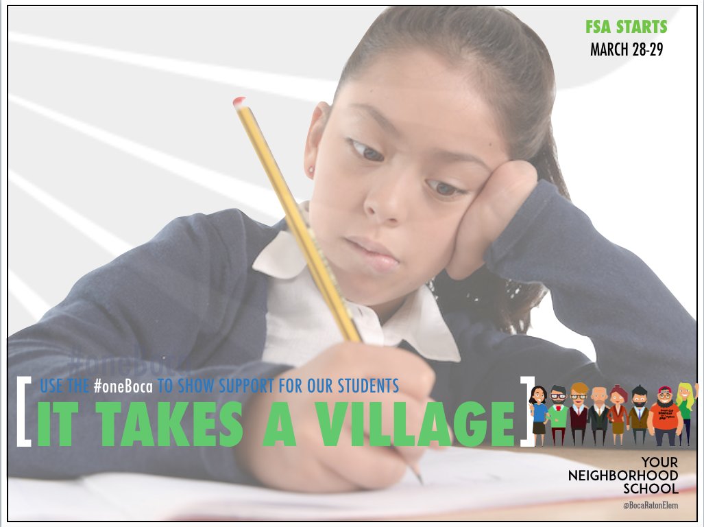 BocaRatonElem's tweet photo. #ittakesavillage Send a shout out to the students at your neighborhood school and let them know a city is behind them #FSAready #oneBoca https://t.co/IFHgPDkrPx