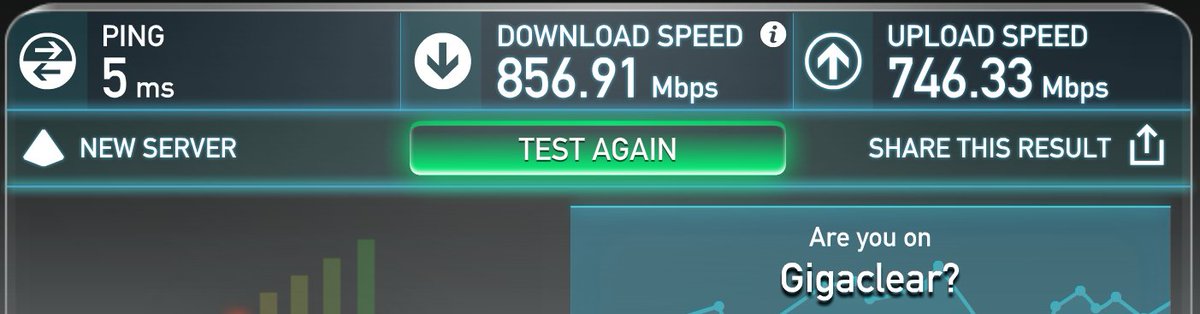 Everyth1ngElec's tweet image. Oh, and while I'm here, I cannot help but share this. Ethernet (not wifi) speed of my @gigaclear fibre to the door. Quite fast isn't it.