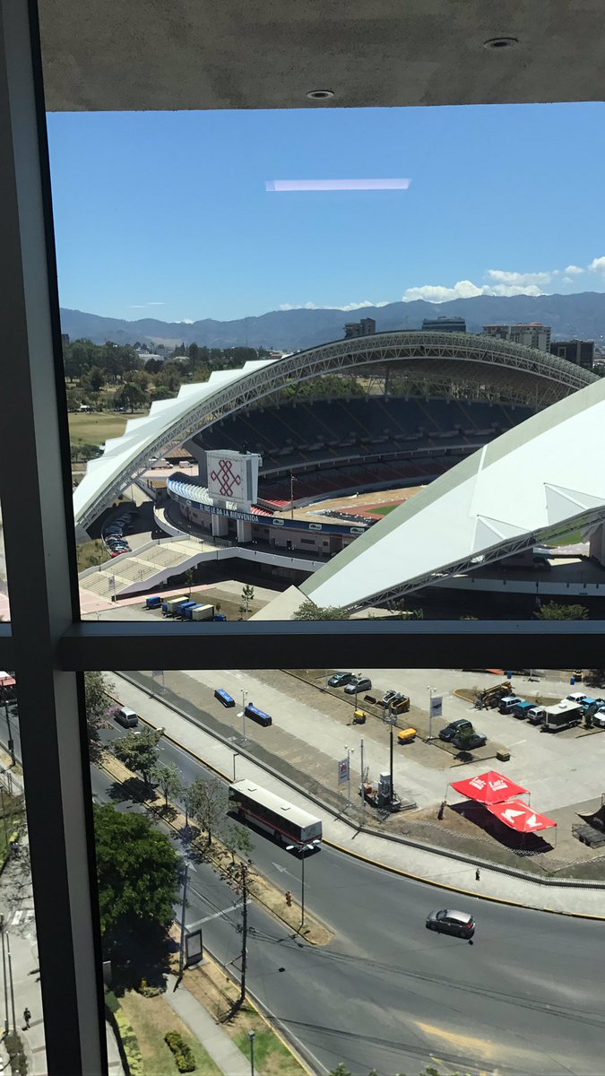 My view in #CostaRica ... lot of ties here at El Estadio Nacional. #soccerjokes #puravida