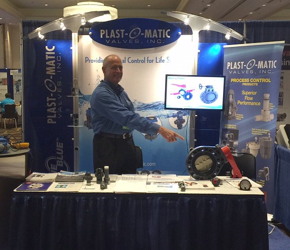 plastomatic1's tweet photo. Ed C represents POM at the Aquatic Animal Life Support show in St. Louis #AALSO #PVCvalves #valve #pvcpipe #plastomatic https://t.co/HZ6rEmus8B