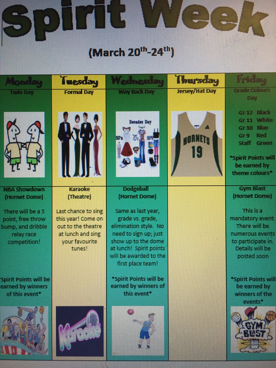TecCouncil's tweet photo. Next Week Spirit Week at #tecvoc Get ready to celebrate and participate before spring break!#brightsideoftec     MARCH 20-24th https://t.co/5CSwCNsGlr