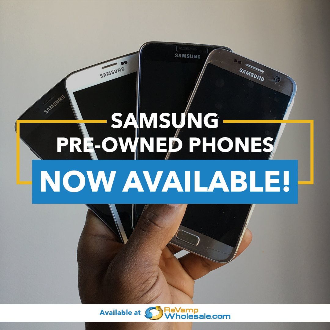 ReVampWholesale's tweet photo. Shop our Pre-Owned #Samsung devices now! Just click the link to browse our available models: https://t.co/nhJUu28ytc #PreOwnedPhones https://t.co/QEtI6dwVJt