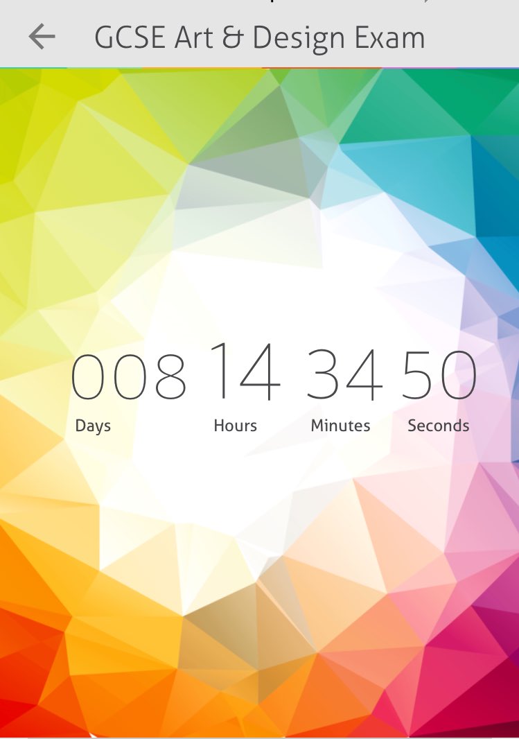 Countdown to GCSE Art&amp;Design exam. <a href="/acc_academy/">Accrington Academy</a> Remember work through your exam packs. equipment lists hand. Email if you need advice.