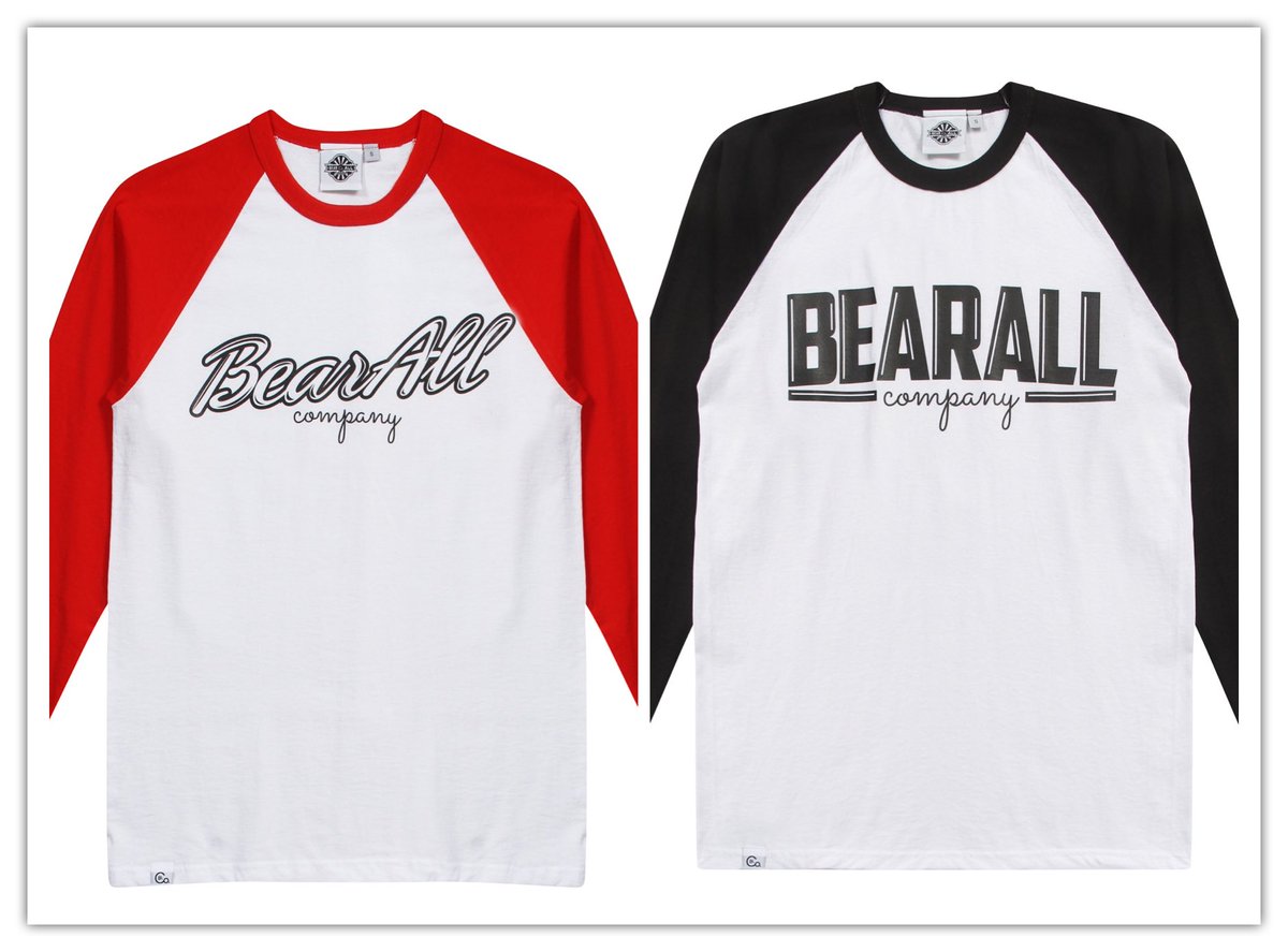 Get your paws on a BearAll Company logo Long Sleeve Baseball T @ bearallco.co.uk #streetwear #Mensfashion #skateboarding