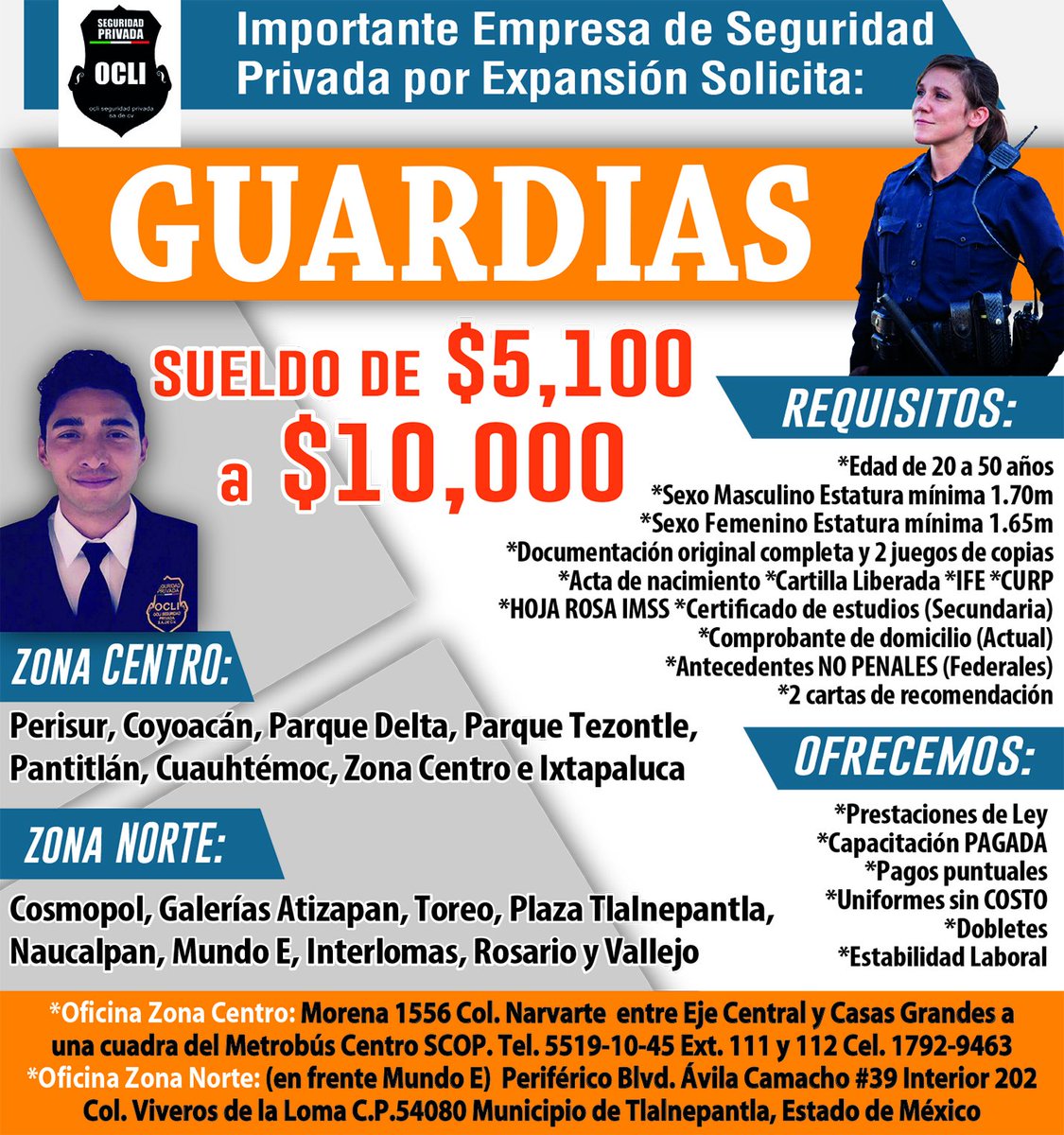 Twitter 上的 Empleos："OCLI Importante Empresa de Seguridad Privada solicita: GUARDIAS #ZONANORTE #ZONASUR #BolsaDeTrabajo @EDOMEX https://t.co/DfpNqQAoyg" / Twitter