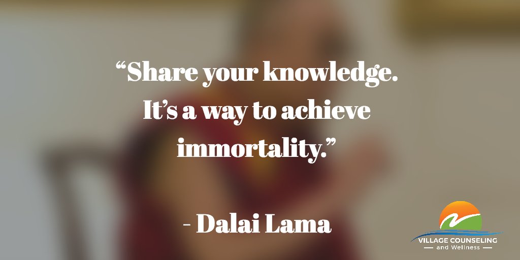 villagewellness's tweet photo. “Share your knowledge. It’s a way to achieve immortality.” - Dalai Lama #mondaymotivation #lifeskills #dbt https://t.co/L9UMs2gnqP https://t.co/UbikyWEDTK