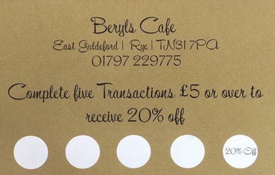 Don't forget to take advantage of our loyalty cards, please ask if you need one #loyalty #discount #BerylsCafe #Rye #Sussex #Food #Drink