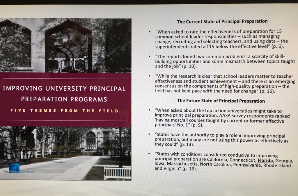 The <a href="/WallaceFdn/">Wallace Foundation</a> has made another big contribution to improving school leadership w/ this report in which <a href="/EducationFL/">Florida Department of Education</a> receives a shout out