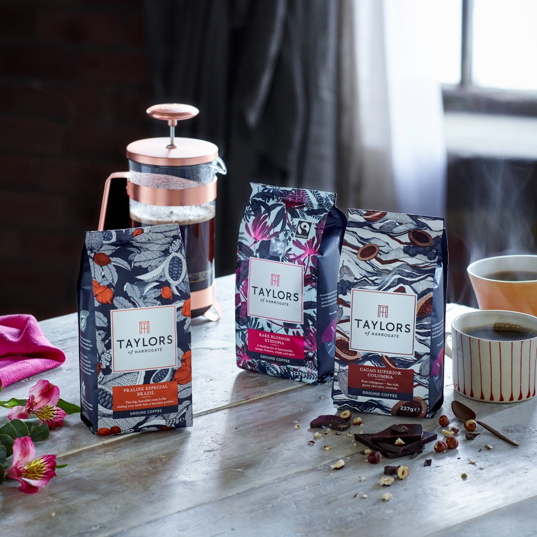 Taylors's tweet photo. Our new coffees have landed! These spectacular single origin roasts will make your taste buds love you forever. https://t.co/OM8B4EeGKK https://t.co/OMVXPBtKxN