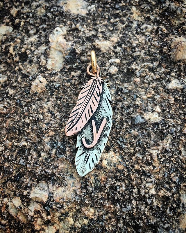 #feathers #featherpendant #rowdysilver #custom #jewelry