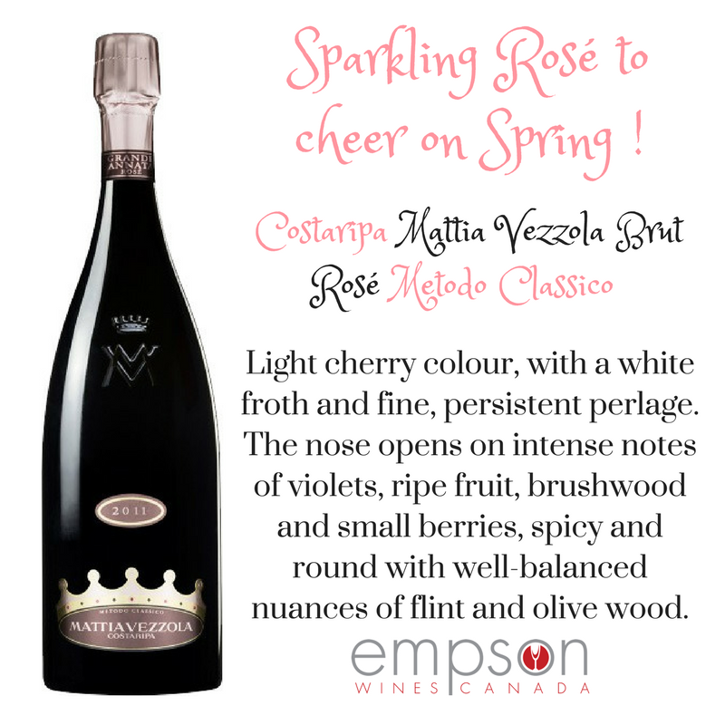EmpsonCanada's tweet photo. Spring time is #Rosé #Wine time-so celebrate with friends with @costaripa Mattia Vezzola Brut Rosé from #Italy #SpringisforRosé https://t.co/sKhu8LFLIV
