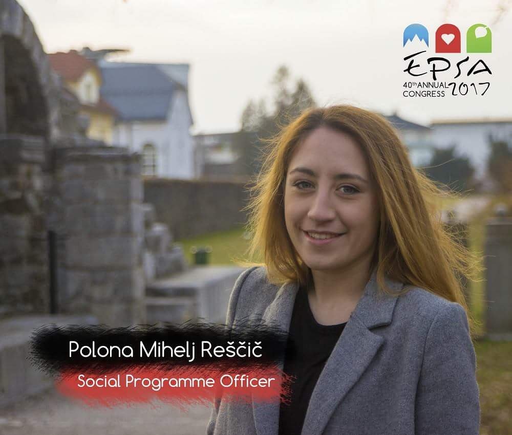 epsaac2017's tweet photo. Polona Mihelj Reščič, Social Programme Officer https://t.co/PnPKwMQigc