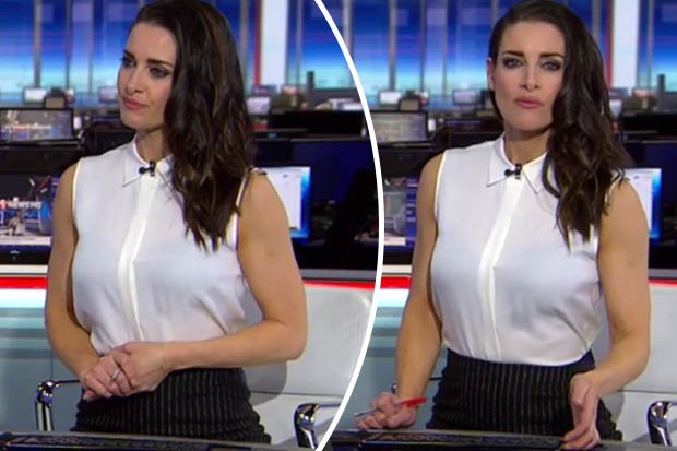 Sky Sports News Stunner Kirsty Gallacher Sets Pulses Racing In See Through Top On Live Tv