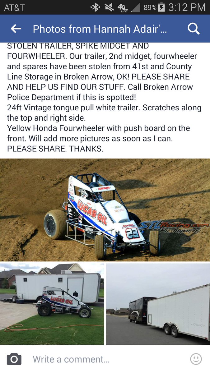 STOLEN TRAILER, SPIKE MIDGET AND FOURWHEELER. PLEASE SHARE