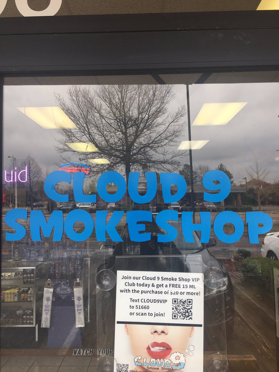 Come check out Cloud 9 Smoke Shop! We are located off Byhalia Rd in Collierville and Sycamore View in Memphis🌬