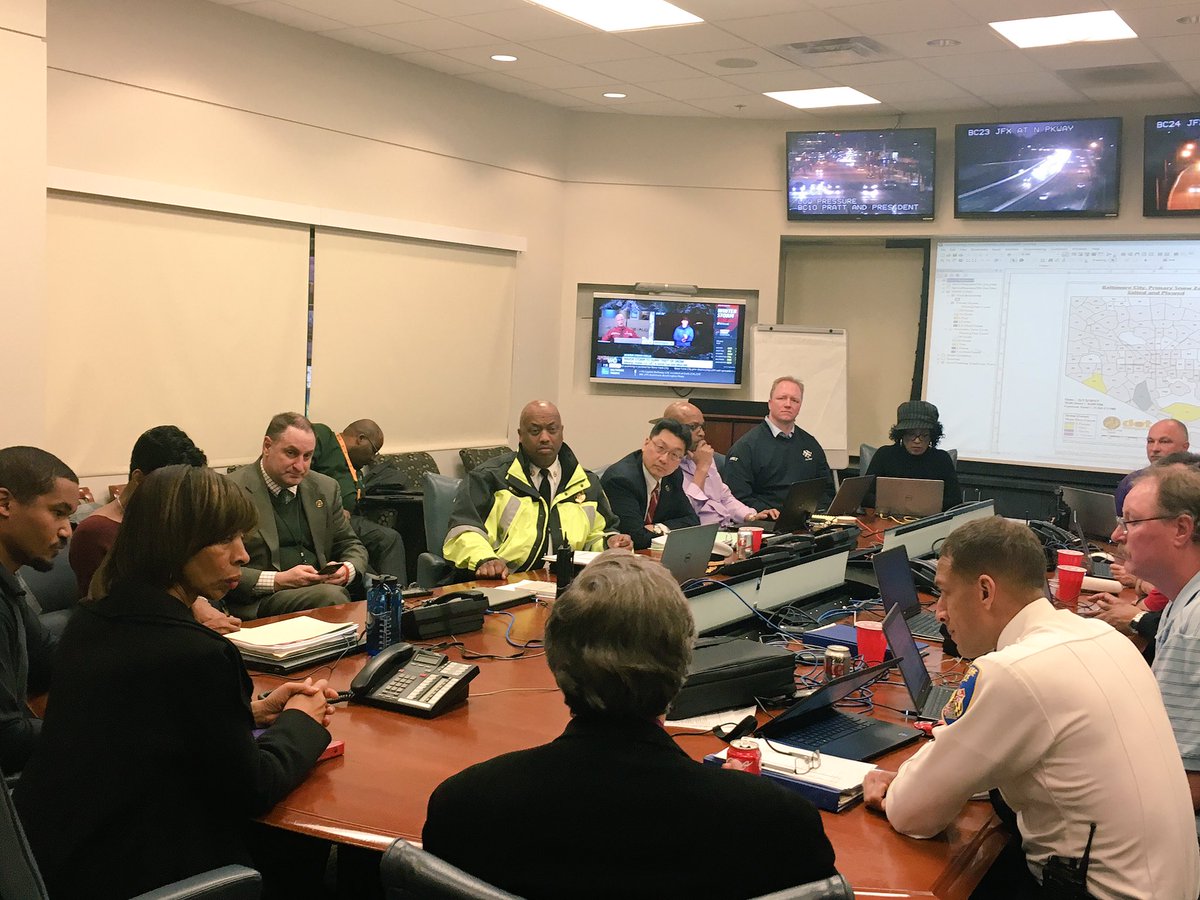 BaltimoreFire's tweet photo. The City's EOC1 is up and running. City agencies are ready for #Stella #StrongPartnerships #BaltSnow @MayorPugh50 @BaltimoreFire https://t.co/VToxnm6Piu
