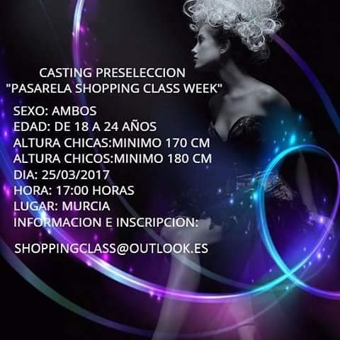 SCWMurcia's tweet photo. Eres modelo o crees tener cualidades para ello?te gustaría desfilar con nosotros?
#ShoppingClassWeek  #ElCasting #Murcia #Moda https://t.co/5Cib6Zl4cG