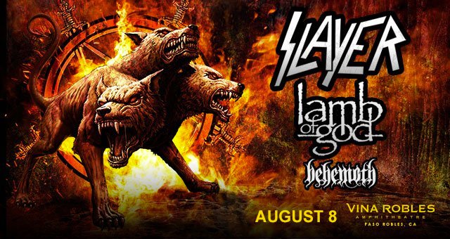 Paso Robles, CA: We'll be playing Vina Robles Amphitheater w <a href="/Slayer/">Slayer</a> <a href="/BehemothBand/">Behemoth</a> on 8/08. Tix on-sale Friday: bit.ly/2lJ3pHd