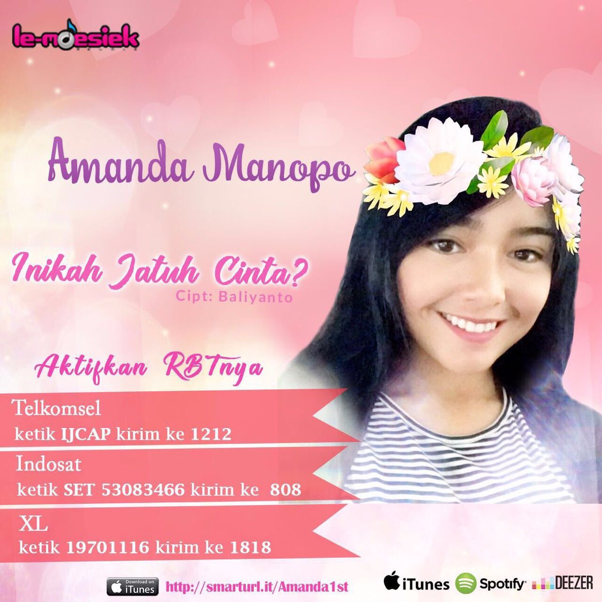 amandamanopo's tweet photo. Jangan lupa aktifkan rbtnya dan download di iTunes kalian💕❤️ https://t.co/eGangh8La0