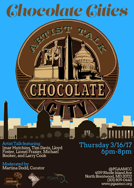 ChocolateRedux's tweet photo. Don't miss out!! Make sure you come out this Thursday from 6-8 PM to the #ChocolateCities Artist Talk at @PGAAMCC! https://t.co/RKS8uO8ABY
