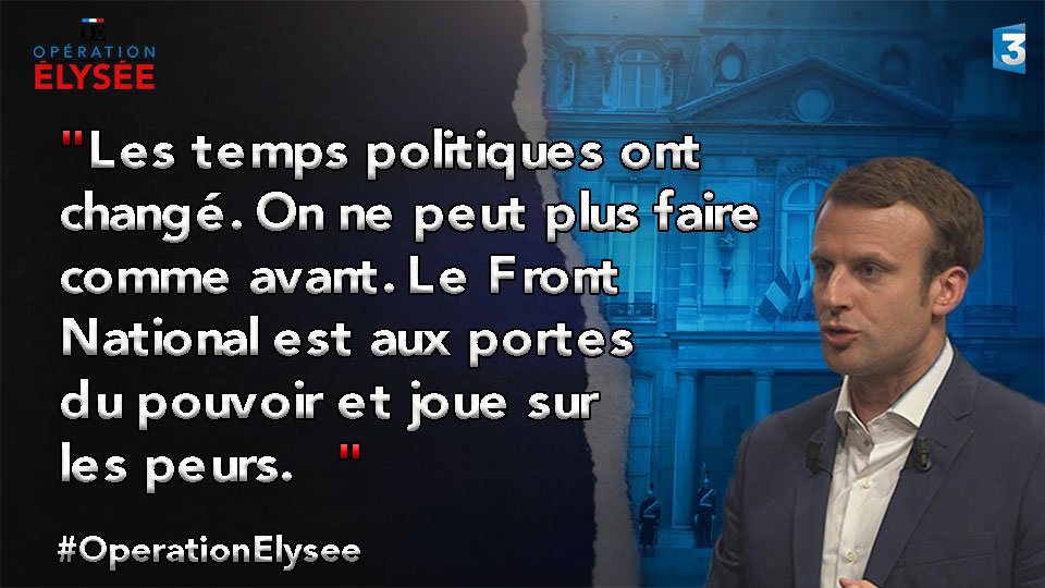 OperationElysee's tweet photo. .@EmmanuelMacron voit-il en @MLP_officiel sa principale adversaire ? #enmarche #OperationElysee https://t.co/IBaRE4mcp5