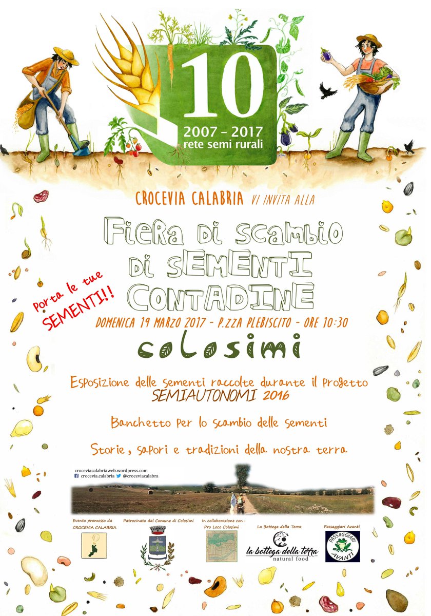 CroceviaCalabra's tweet image. Domenica 19 Marzo a #Colosimi (CS) #CroceviaCalabria da il benvenuto alla primavera con con la #FieraScambioSementiContadine. ti aspettiamo!