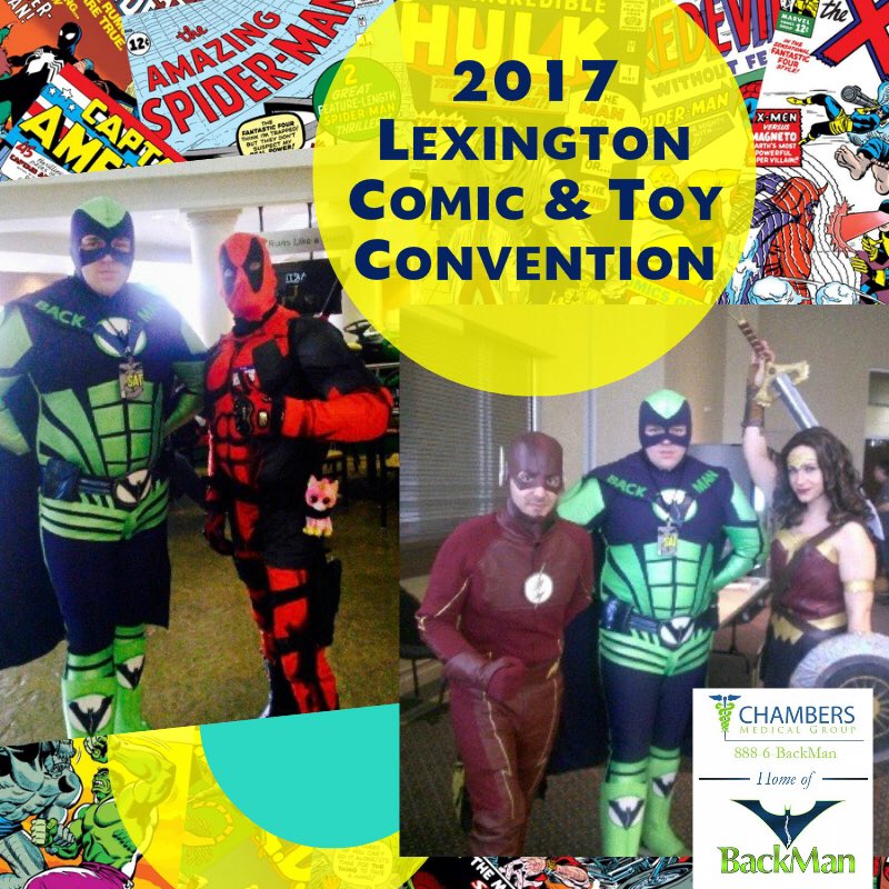 ChambersMedGrp's tweet photo. BackMan made his SUPER appearance at the Lexington Comic &amp; Toy Con this past weekend. #LexComicCon #SuperHero https://t.co/gkMP7MjP63