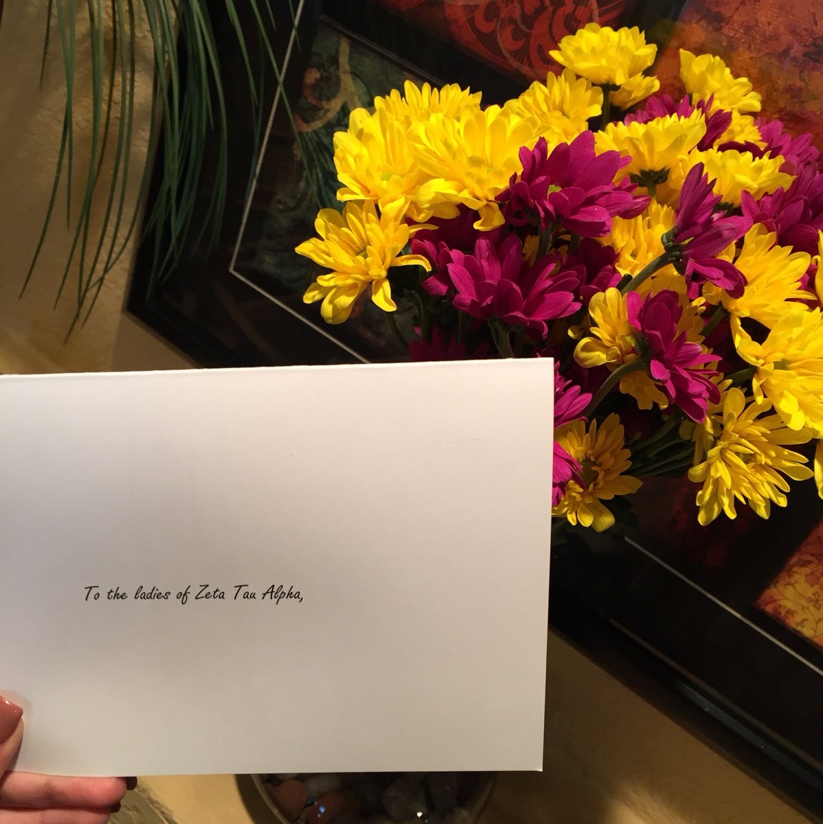 Thank you to the Gentleman of ΣΑΕ for the flowers.💜💛 <a href="/SAE_NMState/">NM State ΣAE-NM Phi</a>