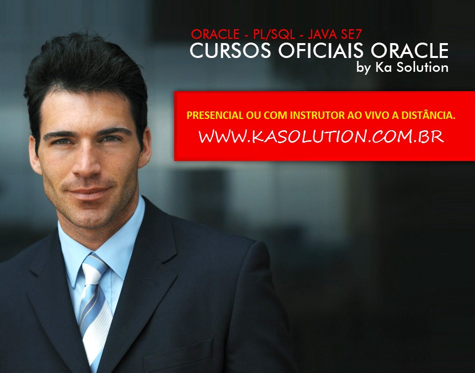 KaSolution's tweet image. Cursos Oficiais Oracle Database, PL/SQL e Java. Presenciais ou com instrutor ao vivo a distância. Em até 12X.