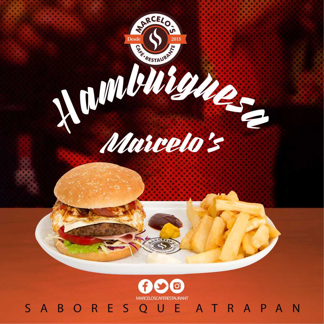 marceloscafe's tweet photo. ¿Dónde cenar? Tiene que probar la hamburguesa Marcelo's, insuperable!!! https://t.co/twiVt7vSEU